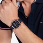 Tommy Hilfiger Mens Hudson Chronograph Blue Leather Strap Watch 1710721