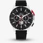 Tommy Hilfiger Mens Bank Skeleton Chronograph Black Leather Strap Watch 1792258