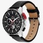 Tommy Hilfiger Mens Bank Skeleton Chronograph Black Leather Strap Watch 1792258