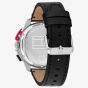 Tommy Hilfiger Mens Bank Skeleton Chronograph Black Leather Strap Watch 1792258