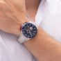 Tommy Hilfiger Mens Bank Skeleton Chronograph Blue Bracelet Watch 1792261