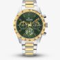 Tommy Hilfiger Mens Hampton Two Tone Green Dial Bracelet Watch 1792279