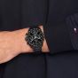 Tommy Hilfiger Mens Hampton Black Dial Bracelet Watch 1792280