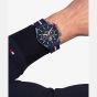 Tommy Hilfiger Mens Bank Chronograph Blue Dial Silicone Strap Watch 1792292