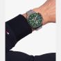 Tommy Hilfiger Mens Bank Chronograph Green Dial Bracelet Watch 1792293