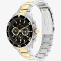 Tommy Hilfiger Mens Jordan Chronograph Black Dial Two Tone Bracelet Watch 1792095