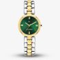 Tommy Hilfiger Ladies Annie Two Tone Green Dial Bracelet Watch 1782927