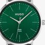 HUGO Mens #Style 3H Green Dial Mesh Bracelet Watch 1530472