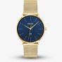 HUGO Mens #Style 3H Golden Blue Dial Mesh Bracelet Watch 1530473