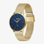 HUGO Mens #Style 3H Golden Blue Dial Mesh Bracelet Watch 1530473