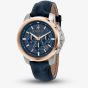 Maserati Successo Blue Leather Strap Watch R8871621015