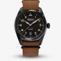 Alpina Mens Startimer Pilot Automatic Black Dial Leather Strap Watch AL-525BW4SB36