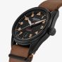 Alpina Mens Startimer Pilot Automatic Black Dial Leather Strap Watch AL-525BW4SB36
