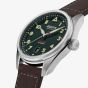 Alpina Mens Startimer Pilot Automatic Khaki Dial Leather Strap Watch AL-525KW4S36