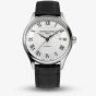 Frederique Constant Mens White Dial & Black Leather Strap Watch FC-303MC5B6