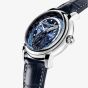 Frederique Constant Mens Classic Worldtimer Blue Leather Strap Watch FC-718NWM4H6