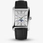 Frederique Constant Mens Carree Moonphase Black Leather Strap Watch FC-333S4C6