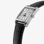 Frederique Constant Mens Carree Moonphase Black Leather Strap Watch FC-333S4C6