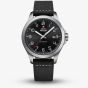  Swiss Military Mens Automatic Black Leather Strap Watch SMA34077.01
