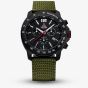  Swiss Military Mens Army Style Chronograph Green Fabric Strap Watch SM34033.07