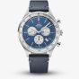  Swiss Military Mens Sports Chronograph Blue Dial Leather Strap Watch SM34081.08