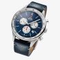  Swiss Military Mens Sports Chronograph Blue Dial Leather Strap Watch SM34081.08