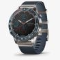  Garmin Mens Marq Captain Titanium Blue Fabric Strap Smartwatch 010-02006-07 
