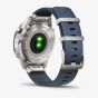  Garmin Mens Marq Captain Titanium Blue Fabric Strap Smartwatch 010-02006-07 