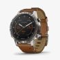 Garmin Mens Marq Adventurer Titanium Brown Leather Strap Watch 010-02006-27 