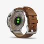 Garmin Mens Marq Adventurer Titanium Brown Leather Strap Watch 010-02006-27 