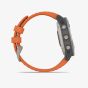 Garmin Unisex Fenix 6 Sapphire Edition Titanium Ember Orange Rubber Strap Watch 010-02158-14 