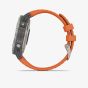 Garmin Unisex Fenix 6 Sapphire Edition Titanium Ember Orange Rubber Strap Watch 010-02158-14 