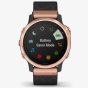 Garmin Unisex Fenix 6S Sapphire Edition Rose Gold Black Heathered Fabric Strap Watch 010-02159-37 