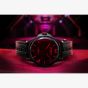 U-BOAT Mens Darkmoon 46.5mm Red Glass Black Rubber Strap Watch 8466/D