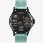 U-BOAT Mens Darkmoon Black Dial Green Rubber Strap Watch U9526/B