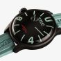 U-BOAT Mens Darkmoon Black Dial Green Rubber Strap Watch U9526/B