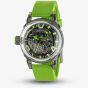 U-BOAT Mens U-65 Skeleton Dial Green Rubber Strap Watch U3344