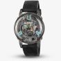 U-BOAT Mens U-65 Skeleton Dial Black Rubber Strap Watch U3352