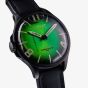 U-BOAT Mens Darkmoon Kama Green Multi-Tone Dial Black Leather Strap Watch U3343