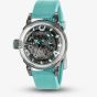 U-BOAT Mens U-65 Skeleton Dial Turquoise Rubber Strap Watch U3345