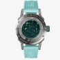 U-BOAT Mens U-65 Skeleton Dial Turquoise Rubber Strap Watch U3345