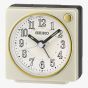 Seiko Clocks Cream Square Alarm Clock QHE197W