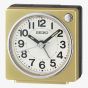 Seiko Square Gold White Dial Alarm Clock QHE196G