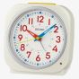 Seiko Time Teacher White Alarm Clock QHE200W