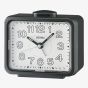 Seiko Retro White Dial Black Alarm Clock QHK061K