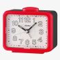 Seiko Retro White Dial Red Alarm Clock QHK061R