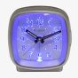 Hometime Silver Cushion Shaped Alarm Clock 5205S