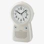 Seiko Clocks White Plastic Desk Recordable Alarm Clock QHE158L