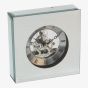 Square Glass Skeleton Mantel Clock W2519
