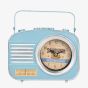 T H Baker Hometime Blue Retro Radio Mantel Clock W2951
